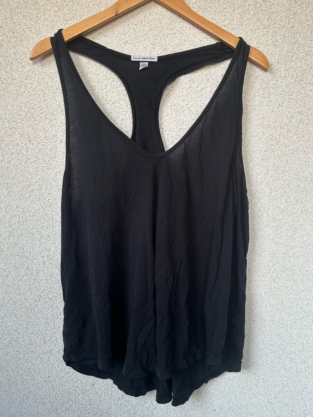 James Perse Standard Black Racerback Tank Top Size 4 - Minimalist Luxe Basic